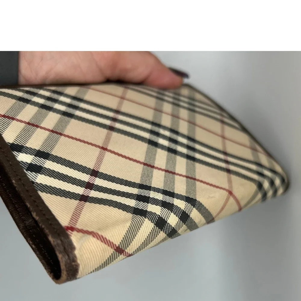 Burberry Haymarket Check Agenda Planner  Brown Leather Trim#109